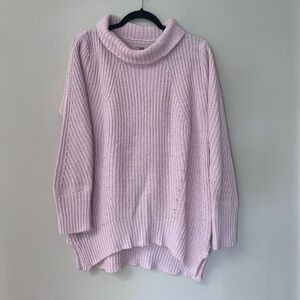 Philosophy Soft Light Pink Cowlneck Chunky Knit Sweater